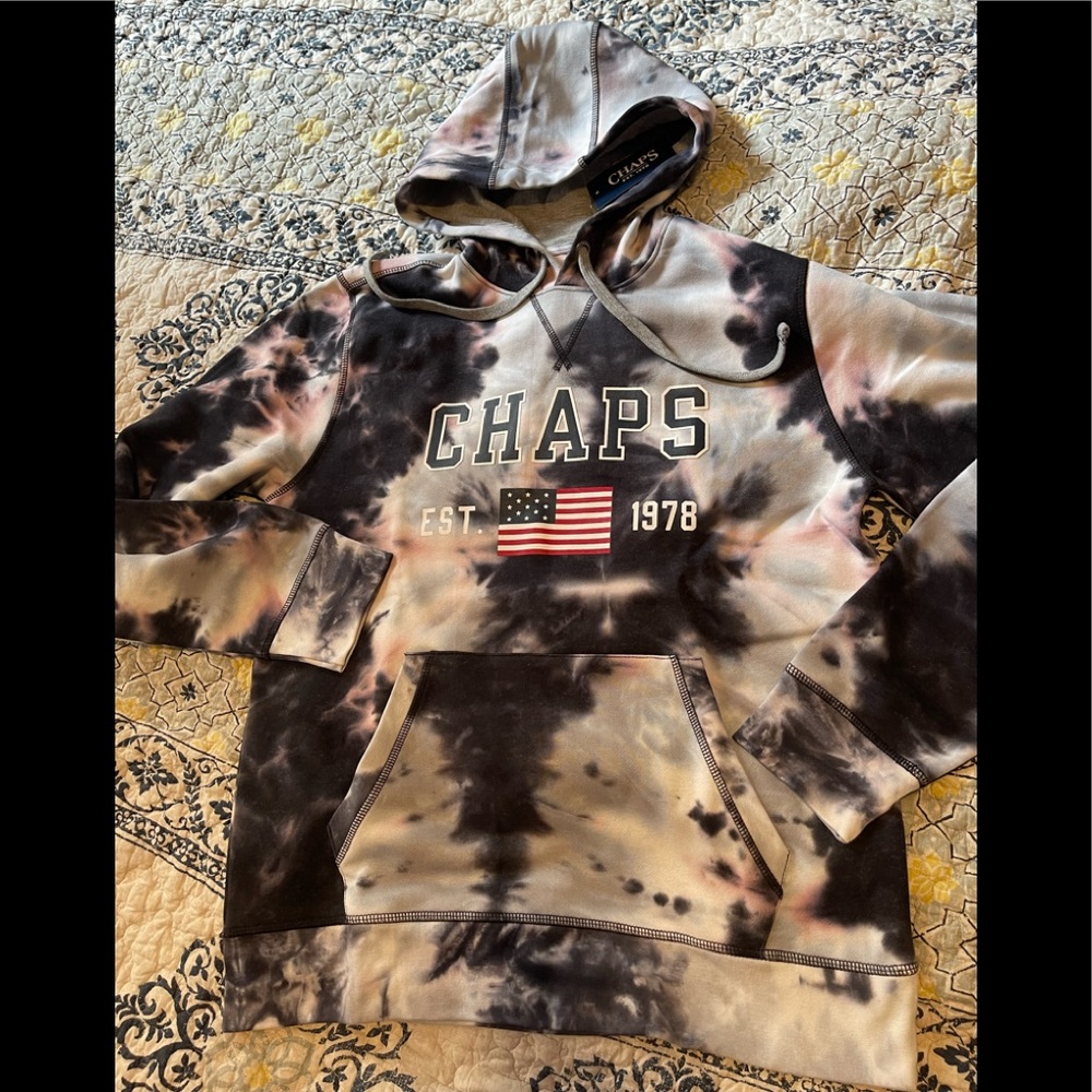 Chaps Men Tie Dye Fleece Hoodie NWT
